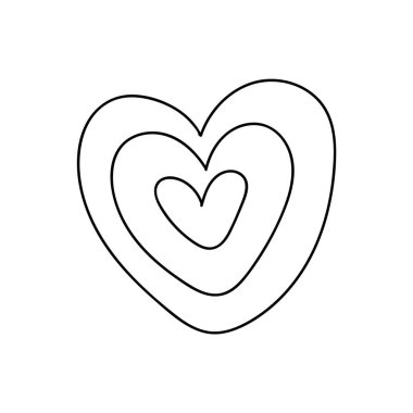 Simple doodle heart. Hand drawn heart isolated on white background. Symbol of Valentine Day. Vector illustration