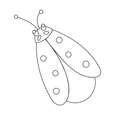 Ladybug or ladybird simple flat design red and black. Vector illustration isolated on white background.