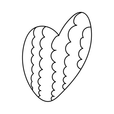 Simple doodle heart. Hand drawn heart isolated on white background. Symbol of Valentine Day. Vector illustration