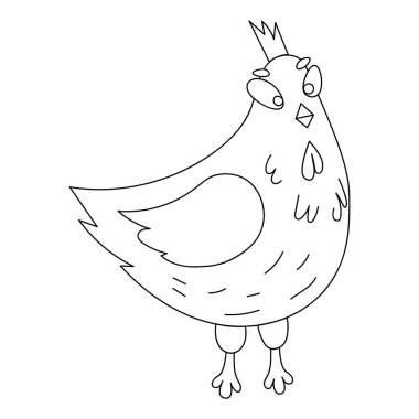 Vector design of a chicken in doodle style