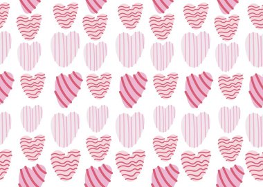 Şirin pembe kalpler pürüzsüz desen. Tekstil ve ambalaj kağıdı için Retro Love Style. Prenses Bebek için Pembe Yazıcı