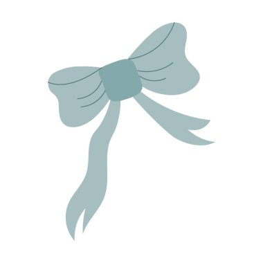 Basit mavi fiyonk. Kızlar için dekorasyon, saç bakımı. Günlük kullanım için malzemeler, bebek için şık ve parlak görünüm yaratmak. Modern tarz, moda, dekoratif unsur. Çizgi film düz vektör çizimi.