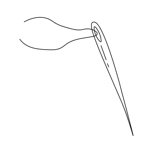 Eine Nadel Mit Faden Ein Symbol Für Handarbeit Vektor Illustration — Stockvektor