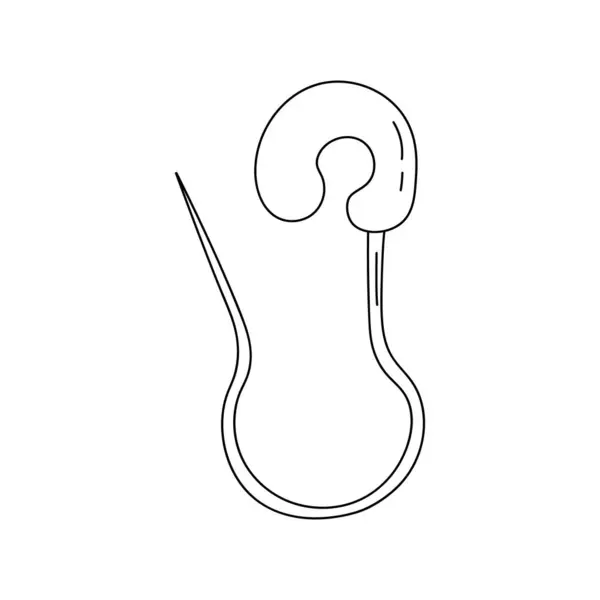 Vektor Isoliertes Doodle Eine Kleine Einfache Offene Sicherheitsnadel Einfaches Zeichnen — Stockvektor