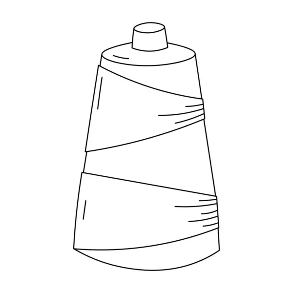 Illustration Der Doodle Spule Mit Fäden Auf Weißem Grund — Stockvektor