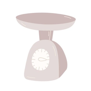 Beyaz arkaplanda bir mutfak ölçeğinin vektör illüstrasyonu