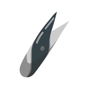 Vektör iplik kesicisi. Dikiş kesicisinin düz çizimi. Kumaş kesicisi beyaz arkaplanda izole edildi.