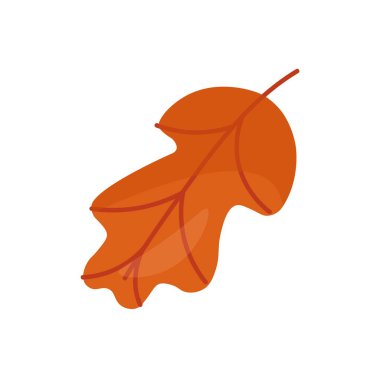 Beyaz arka planda turuncu sonbahar yaprağı. Vektör illüstrasyonu.