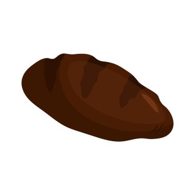 Beyaz arka planda siyah ekmek. Vektör illüstrasyonu