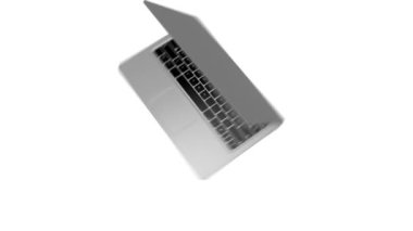 Laptop ekran model video konsepti. Arka plan ya da uygulama sunumu için dijital aygıtın boş görüntüsü. Boşluk ya da kromaanahtarı kopyala. Hareketli reklam afişi. Grafik gerçekçi 3D canlandırma