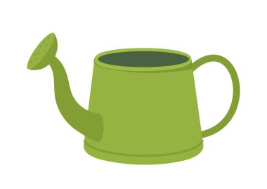 Bahçe sulama konsepti. Web sitesi simgesi. Çiftçiler ve bahçıvanlar çiçek ve bitkilerle ilgilenmek için envanter çıkarıyorlar. Sosyal ağlar ve kuryeler için etiket. Çizgi film düz vektör çizimi