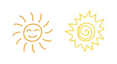 Güneş battı. Minimalist yaratıcılık ve sanat. Sosyal ağlar ve kuryeler için çıkartmalar. Olumlu ve iyimser. Çizgi film düz vektör koleksiyonu beyaz arkaplanda izole edildi