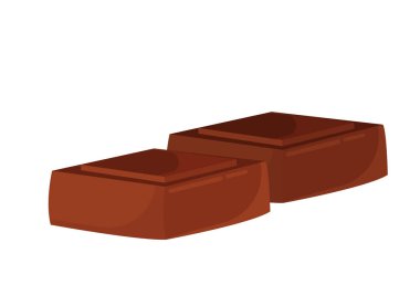 Çikolata şekeri konsepti. Tatlı yemek, tatlı ve lezzet. Çikolata parçaları. Şekerleme ve hamur işi. Çizgi film düz vektör çizimi beyaz arkaplanda izole edildi