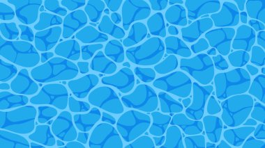 Su dokusu konsepti. Kumaş üzerine baskı yapmak için tasarım ögesi tekrarlanıyor. Su ve sıvı. Yüzme havuzu, deniz veya okyanus. Duvar kağıdı ya da arkaplan, poster. Çizgi film düz vektör çizimi