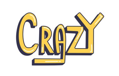 Soyut sokak grafiti harfleri. Çılgın sarı yazı. Vandalizm ve holiganlık. Grunge, pis yaratıcılık ve sanat. Çizgi film düz vektör çizimi beyaz arkaplanda izole edildi