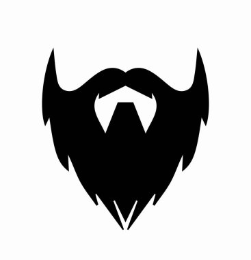 Bıyık simgesi seti. Sakal silueti. Karakter yaratmak için yüz kılları. Şirket logosu ya da amblemi. Güzellik, estetik ve tarz. Düz vektör çizimi beyaz arkaplanda izole edildi