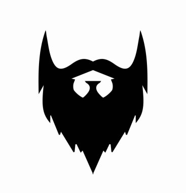 Bıyık simgesi seti. Sakal silueti. Karakter yaratmak için yüz kılları. Şirket logosu ya da amblemi. Berber dükkanı ve kuaförlük. Düz vektör çizimi beyaz arkaplanda izole edildi