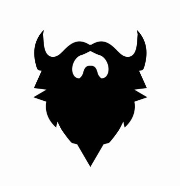 Bıyık simgesi seti. Sakal silueti. Karakter yaratmak için yüz kılları. Sosyal medya etiketi. Berber dükkanı ve kuaförlük. Düz vektör çizimi beyaz arkaplanda izole edildi