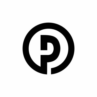 P harfi logo kavramı. Vektör resmi