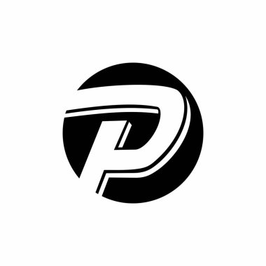 P harfi logo kavramı. Vektör resmi