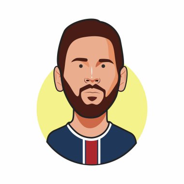 Lionel Messi futbol oyuncuları. Dünya kupası. Vektör resmi