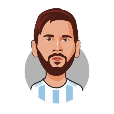 Lionel Messi Arjantin Milli Takımı. Dünya Kupası. Vektör resmi