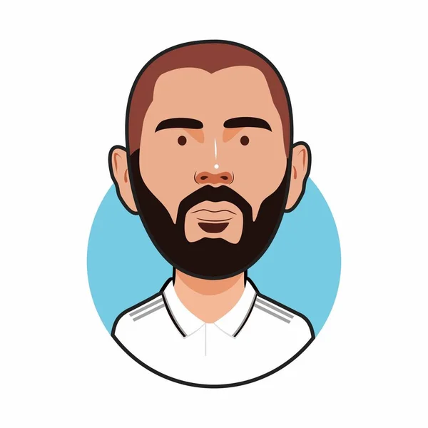 Karim Benzema Piłkarze Mistrzostwa Świata Wizerunek Wektora — Wektor stockowy