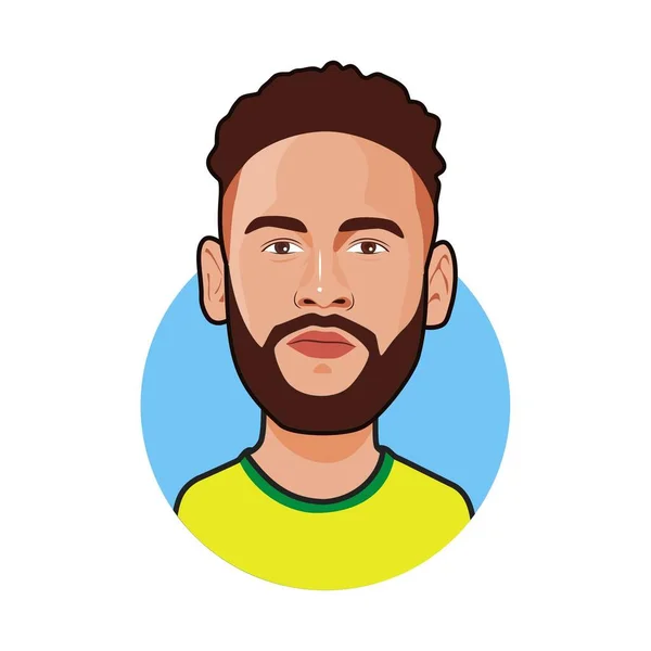 Neymar Brasilianische Nationalmannschaft Weltmeisterschaft Vektorbild — Stockvektor