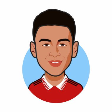Jesse Lingard Avatar. Futbolcu. Dünya kupası. Vektör resmi