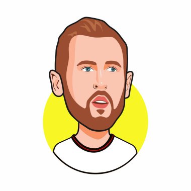 Harry Kane İngiltere Milli Takımı. Dünya Kupası. Vektör resmi