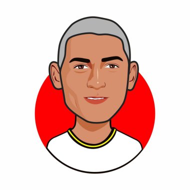Richarlison Tottenham Hotspur oyuncusu. Dünya Kupası. Vektör resmi