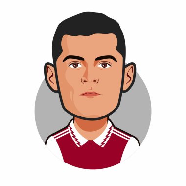 Granit Xhaka Avatar, Arsenal oyuncusu, Dünya Kupası. Vektör resmi