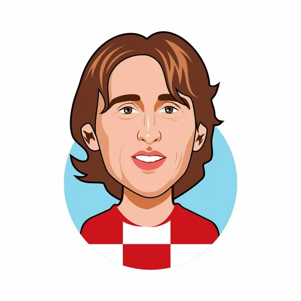 Seleção Croata Luka Modri Copa Mundo Imagem Vetorial — Vetor de Stock
