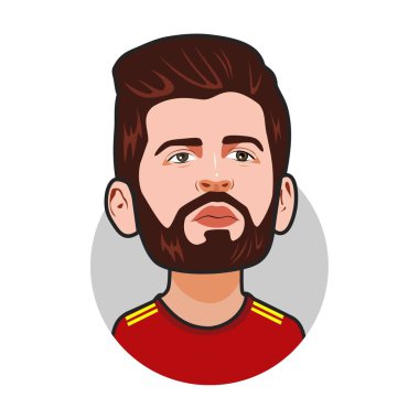 Gerard Piqu İspanya Milli Takımı Dünya Kupası. Vektör resmi
