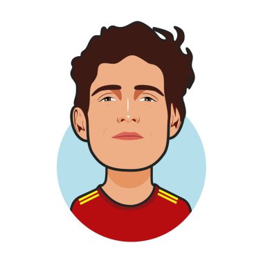 Marcos Alonso İspanya Milli Takımı. Dünya Kupası. Vektör resmi