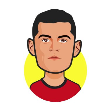 Granit Xhaka İsviçre Milli Takımı. Dünya Kupası. Vektör resmi