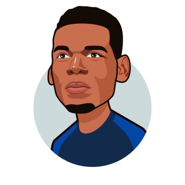 Paul Pogba Avatar, Fransa Milli Takımı 'ndan. Vektör resmi