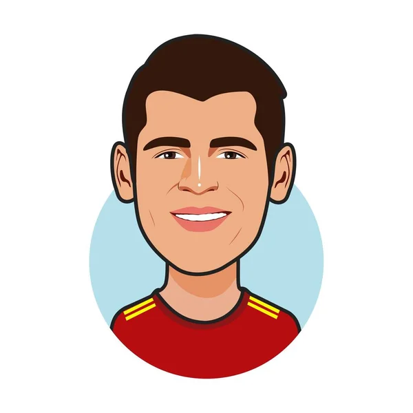 ラバロ モラタスペイン代表 ワールドカップ ベクトル画像 — ストックベクタ