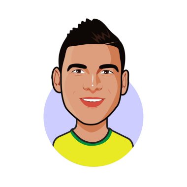 Casemiro Brezilya Milli Takımı. Dünya Kupası. Vektör resmi