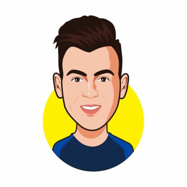 El Shaarawy. İtalya Milli Takımı. Dünya Kupası. Vektör resmi