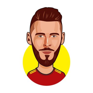 David De Gea. İspanya Milli Takımı. Dünya Kupası. Vektör resmi