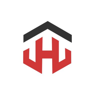 H harfi ev logosu tasarımı resmi. Vektör resmi