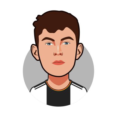Kai Havertz Almanya Milli Takımı. Dünya Kupası. Vektör resmi