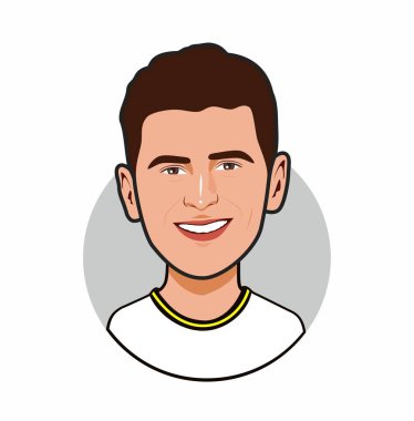 Mason Mount İngiltere Milli Takımı. Dünya Kupası. Vektör resmi