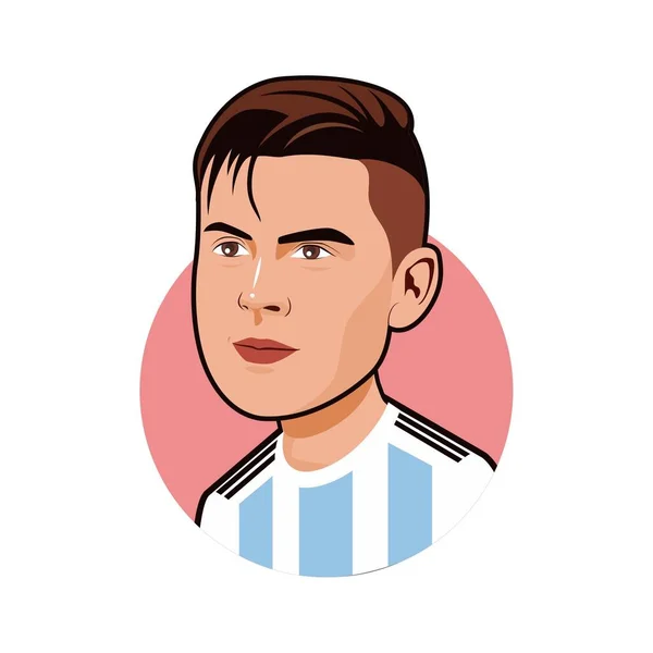 Paulo Dybala Argentina National Team Copa Mundo — Vetor de Stock