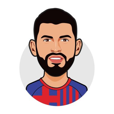 Sergio Aguero Barcelona futbol oyuncuları. Dünya Kupası. Vektör resmi