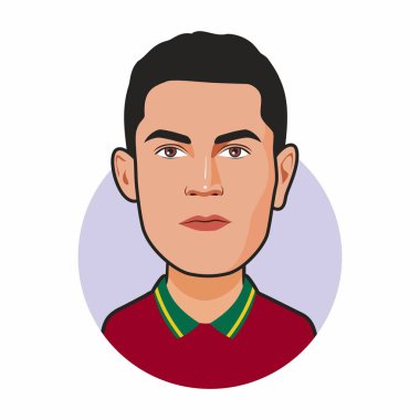 Christiano Ronaldo Portekiz Milli Takımı. Dünya Kupası. Vektör resmi