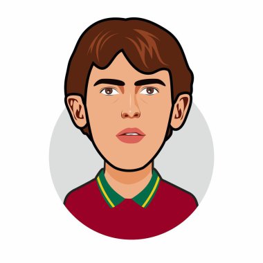 Joao Felix Portekiz Milli Takımı. Dünya Kupası. Vektör resmi