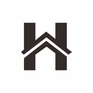 İlk H logosu tasarım resmi. Vektör resmi