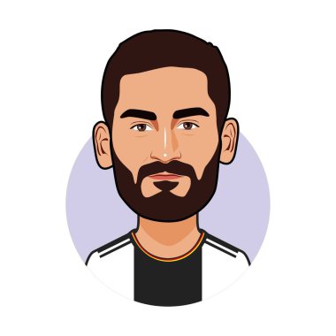 Ilkay Gundogan Almanya Milli Takımı. Dünya Kupası. Vektör resmi